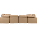 Meridian Indulge Tan Vegan Leather Modular Sectional IMAGE 3