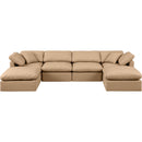 Meridian Indulge Tan Vegan Leather Modular Sectional IMAGE 4