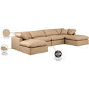 Meridian Indulge Tan Vegan Leather Modular Sectional IMAGE 7