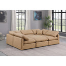 Meridian Indulge Tan Vegan Leather Modular Sectional IMAGE 2