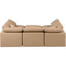 Meridian Indulge Tan Vegan Leather Modular Sectional IMAGE 3