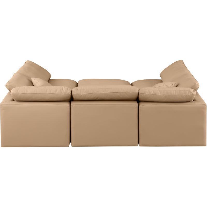 Meridian Indulge Tan Vegan Leather Modular Sectional IMAGE 3