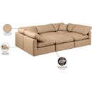 Meridian Indulge Tan Vegan Leather Modular Sectional IMAGE 8