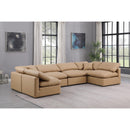 Meridian Indulge Tan Vegan Leather Modular Sectional IMAGE 2