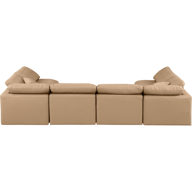 Meridian Indulge Tan Vegan Leather Modular Sectional IMAGE 3