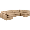 Meridian Indulge Tan Vegan Leather Modular Sectional IMAGE 4