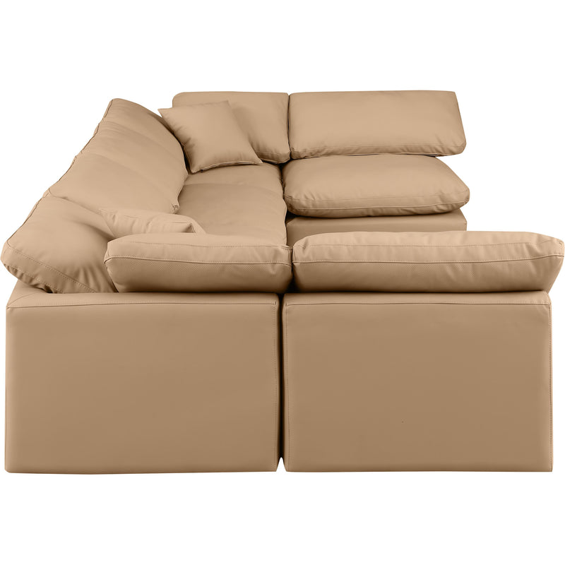 Meridian Indulge Tan Vegan Leather Modular Sectional IMAGE 5