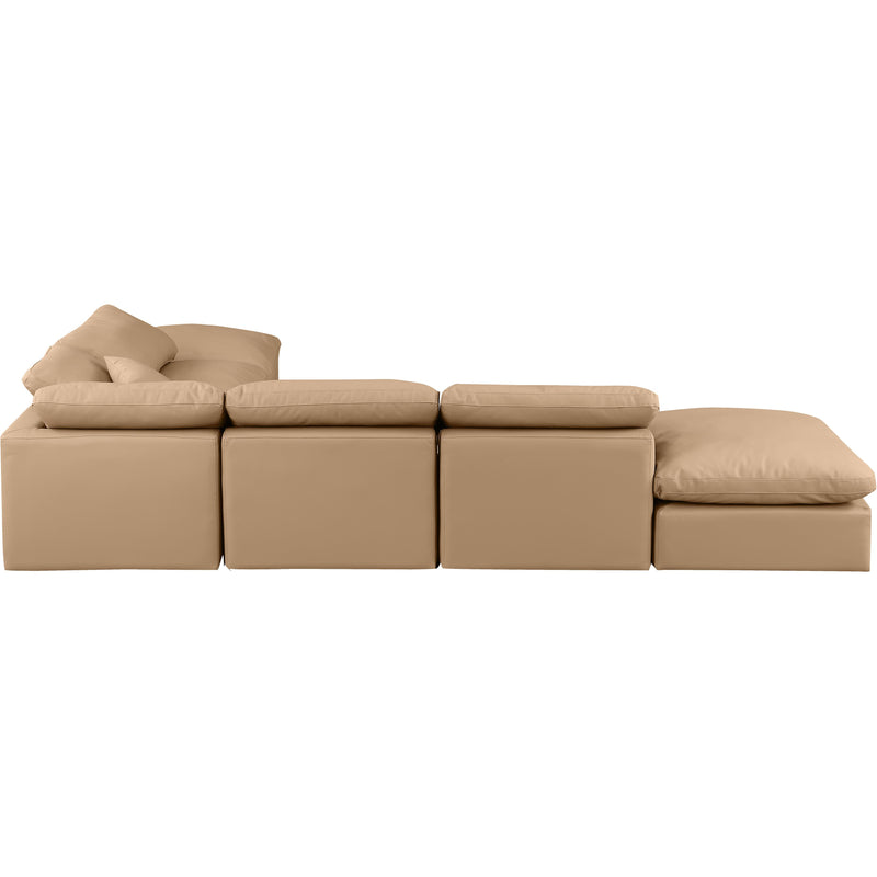 Meridian Indulge Tan Vegan Leather Modular Sectional IMAGE 3