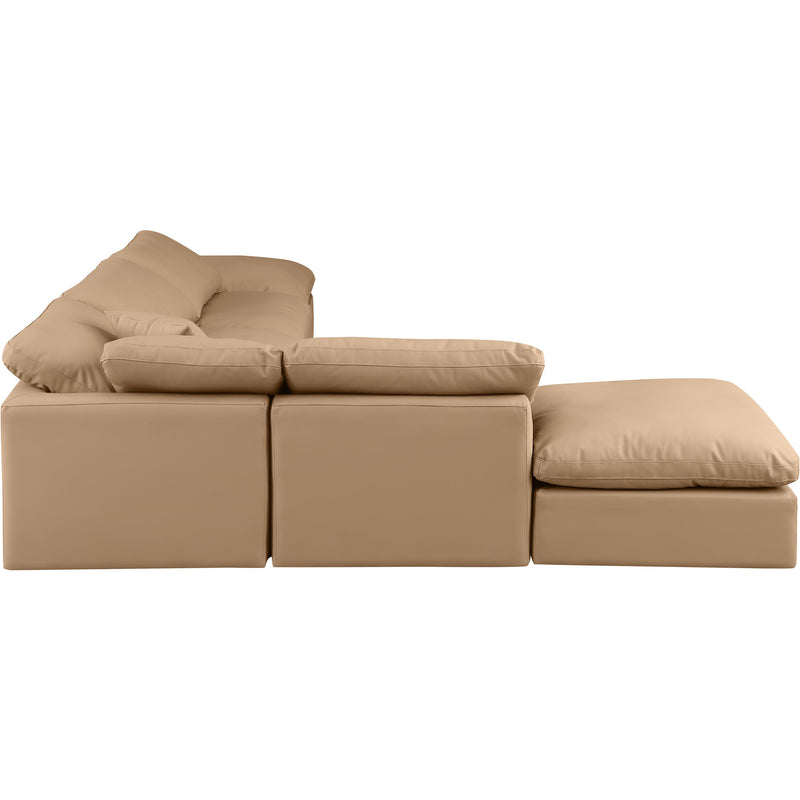Meridian Indulge Tan Vegan Leather Modular Sectional IMAGE 5