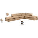 Meridian Indulge Tan Vegan Leather Modular Sectional IMAGE 8