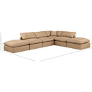 Meridian Indulge Tan Vegan Leather Modular Sectional IMAGE 9