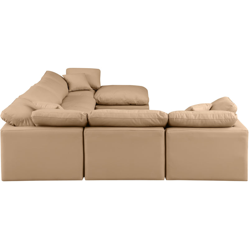 Meridian Indulge Tan Vegan Leather Modular Sectional IMAGE 5