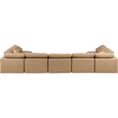 Meridian Indulge Tan Vegan Leather Modular Sectional IMAGE 3