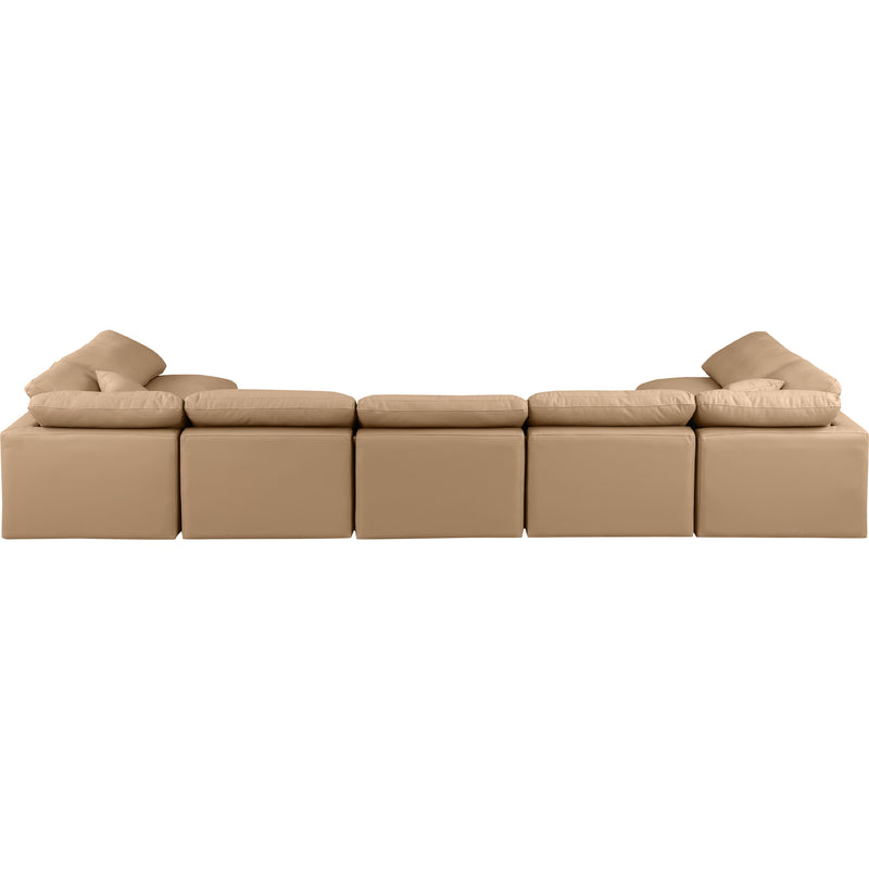 Meridian Indulge Tan Vegan Leather Modular Sectional IMAGE 3