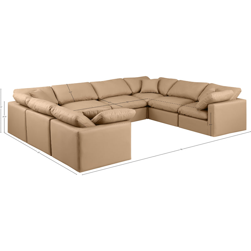 Meridian Indulge Tan Vegan Leather Modular Sectional IMAGE 10