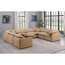 Meridian Indulge Tan Vegan Leather Modular Sectional IMAGE 2
