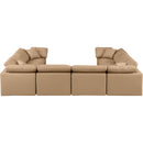 Meridian Indulge Tan Vegan Leather Modular Sectional IMAGE 3