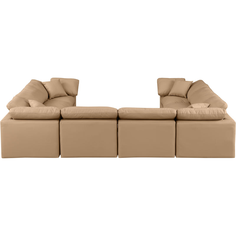 Meridian Indulge Tan Vegan Leather Modular Sectional IMAGE 3