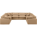 Meridian Indulge Tan Vegan Leather Modular Sectional IMAGE 4