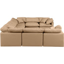 Meridian Indulge Tan Vegan Leather Modular Sectional IMAGE 5