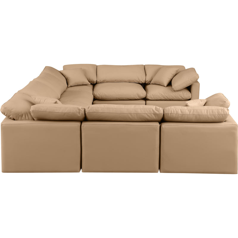 Meridian Indulge Tan Vegan Leather Modular Sectional IMAGE 5