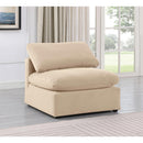 Meridian Indulge Beige Velvet Armless Chair IMAGE 2
