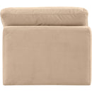 Meridian Indulge Beige Velvet Armless Chair IMAGE 3