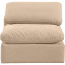 Meridian Indulge Beige Velvet Armless Chair IMAGE 4