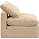 Meridian Indulge Beige Velvet Armless Chair IMAGE 5