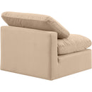 Meridian Indulge Beige Velvet Armless Chair IMAGE 6