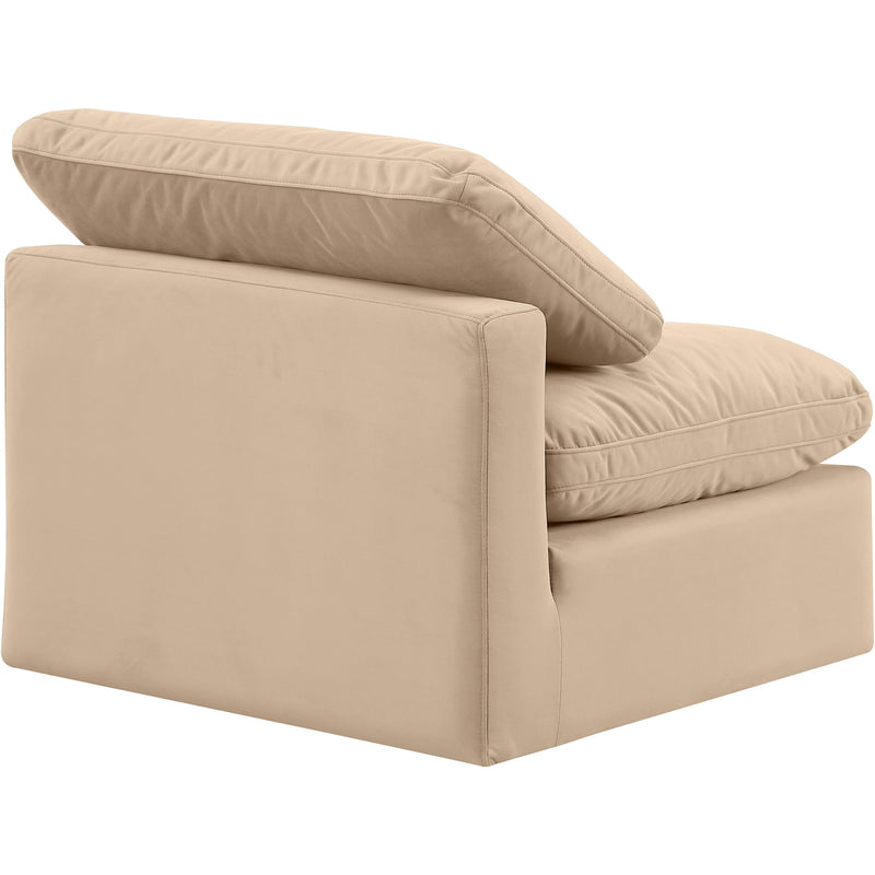 Meridian Indulge Beige Velvet Armless Chair IMAGE 6