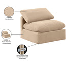Meridian Indulge Beige Velvet Armless Chair IMAGE 8