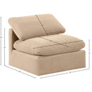Meridian Indulge Beige Velvet Armless Chair IMAGE 9