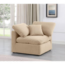 Meridian Indulge Beige Velvet Corner Chair IMAGE 2