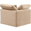 Meridian Indulge Beige Velvet Corner Chair IMAGE 3