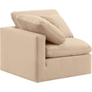 Meridian Indulge Beige Velvet Corner Chair IMAGE 6