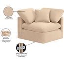 Meridian Indulge Beige Velvet Corner Chair IMAGE 8