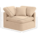 Meridian Indulge Beige Velvet Corner Chair IMAGE 9