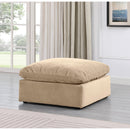 Meridian Indulge Beige Velvet Ottoman IMAGE 2