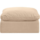 Meridian Indulge Beige Velvet Ottoman IMAGE 3