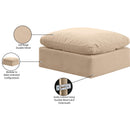 Meridian Indulge Beige Velvet Ottoman IMAGE 5