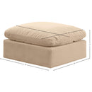 Meridian Indulge Beige Velvet Ottoman IMAGE 6