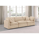 Meridian Indulge Beige Velvet Modular Sofa IMAGE 2