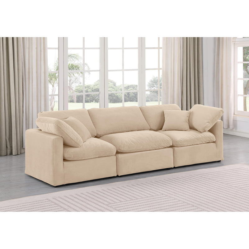 Meridian Indulge Beige Velvet Modular Sofa IMAGE 2