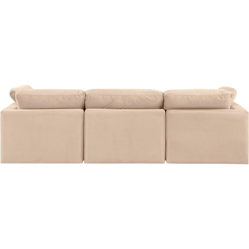 Meridian Indulge Beige Velvet Modular Sofa IMAGE 3
