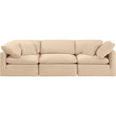 Meridian Indulge Beige Velvet Modular Sofa IMAGE 4