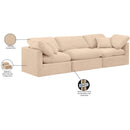 Meridian Indulge Beige Velvet Modular Sofa IMAGE 8