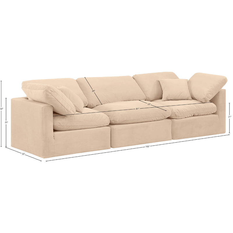 Meridian Indulge Beige Velvet Modular Sofa IMAGE 9