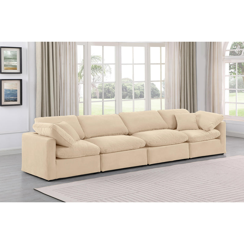 Meridian Indulge Beige Velvet Modular Sofa IMAGE 2