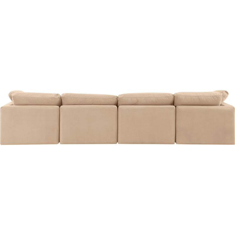 Meridian Indulge Beige Velvet Modular Sofa IMAGE 3